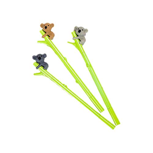 3 x Gelschreiber mit schöner Koala Bär Rollerball Kugelschreiber mit flüssiger Tinte zum Schreiben Zeichnen Schreibwaren Studenten Geschenk bunt 16,5 cm langlebig und praktisch von Unbekannt