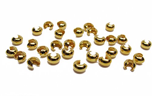 30 Kaschierperlen in gold 4mm, Schmuck, Perlen basteln, Quetschperlen verstecken von Unbekannt