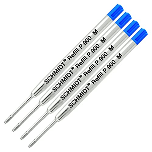 4 Pack – Ink Refill Blau Medium Schmidt P900 Kugelschreiber Parker Style Refill von Schmidt