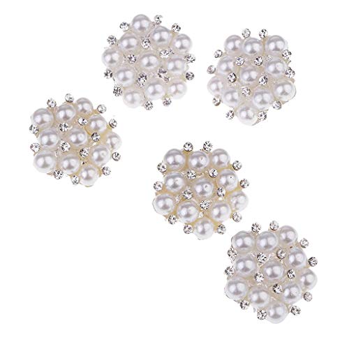 Générique 5 Stück Strass Perle Blume Knöpfe, dekorativ zum Nähen auf Kleidung, Kostüm, Tasche, 20 mm, sehr praktisch und beliebt von Unbekannt