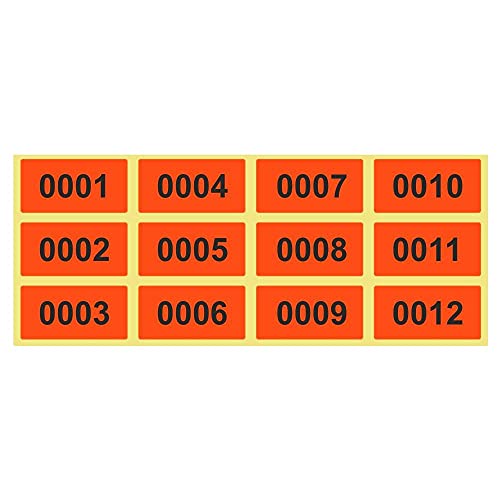 500 Etiketten/Aufkleber auf Rolle - LEUCHTROT - fortlaufend nummeriert - 28 x 14 mm von Unbekannt