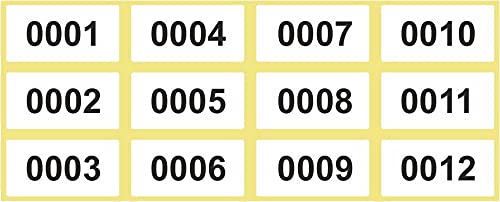 500 Etiketten/Aufkleber auf Rolle - fortlaufend nummeriert - 28 x 14 mm von Unbekannt