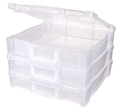 ArtBin 6913ZZ Tragbarer Kunst- und Bastel-Organizer mit Griff, 30,5 x 30,5 cm, Kunststoff, transparent, 3 Stück von ArtBin