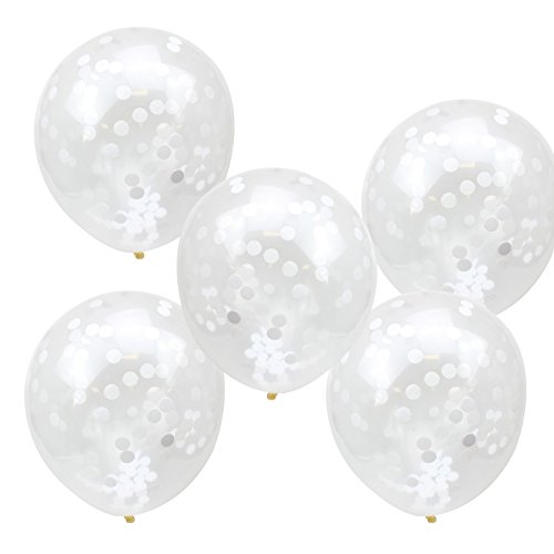 Unbekannt Ballons/Luft-Ballons/Hochzeits-Ballons transparent mit weißem Konfetti ideal für Hochzeit, JGA, Junggesellinnen-Abschied, Hen Party, Hochzeits-Deko, Dekoration in weiß (10 Stück) von Unbekannt