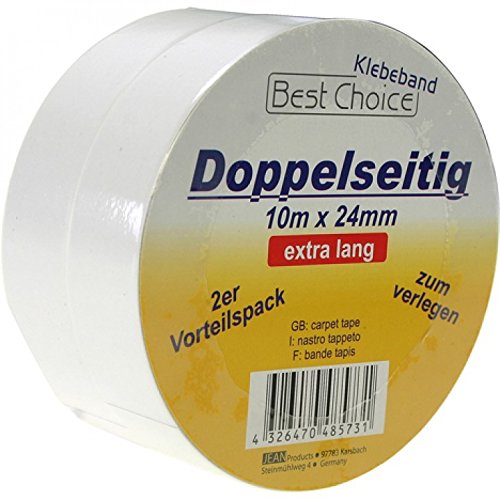 BestChoice 48573 Klebeband,Doppelseitig 10m x 24mm weiss 2er Vorteilspack von Unbekannt