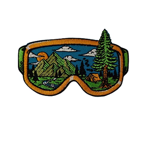 Bestickter Aufbügel Patch zum Aufbügeln, Skibrille Natur, Bügelbilder für Textilien von Unbekannt