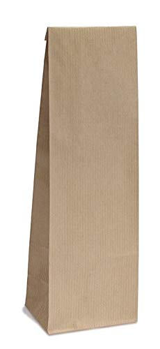 Blockbodenbeutel ohne Sichtfenster - 250g - Größe 8 x 5 x 24,3 cm - Papiertüten Bodenbeutel Geschenktüte Papierbeutel Tütchen Kraftpapier (250g – ohne Sichtfenster, 100 Stk. - OPP) von Unbekannt