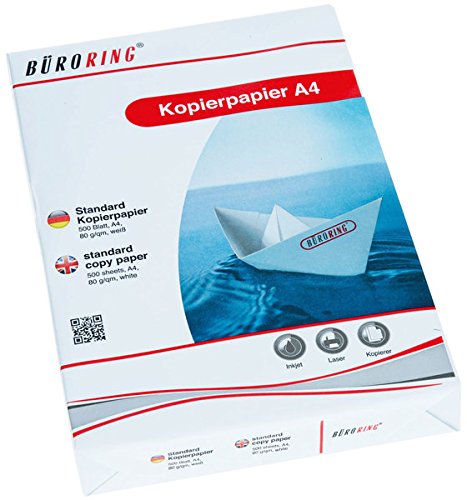 Büroring Kopierpapier A4 weiß 500 Blatt, holzfrei 80g/qm von Unbekannt