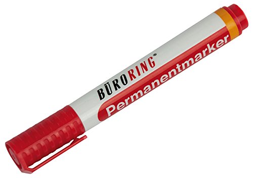 Büroring Permanentmarker, rot, Rundspitze 1,5-3mm von Unbekannt