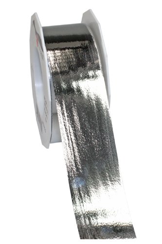 Präsent C.E. Pattberg Mexico Geschenkband metallic Silber, 25 m Ringelband zum Einpacken von Geschenken, 40 mm Breite, Zubehör zum Dekorieren & Basteln, Dekoband, Anlass von Präsent