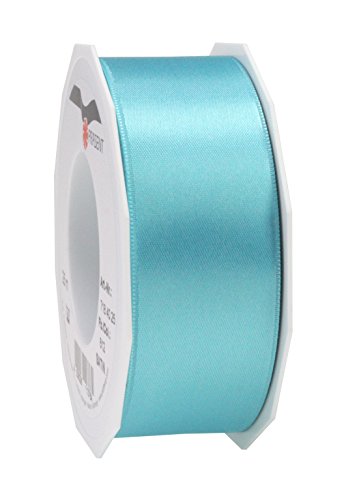 PRÄSENT C.E. Pattberg Satin aquamarin, 25 m Satinband zum Einpacken von Geschenken, 40 mm Breite, Geschenkband zum Dekorieren & Basteln, Dekoband, Anlass von PRÄSENT