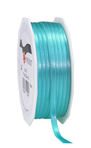 PRÄSENT C.E. Pattberg Satin aquamarin, 50 m Satinband zum Einpacken von Geschenken, 6 mm Breite, Geschenkband zum Dekorieren & Basteln, Dekoband, Anlass von PRÄSENT