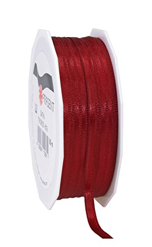 C.E. Pattberg SATIN bordeaux, 50 m Satinband zum Einpacken von Geschenken, 6 mm Breite, Geschenkband zum Dekorieren & Basteln, Dekoband für Präsente, zu jedem Anlass von PRÄSENT