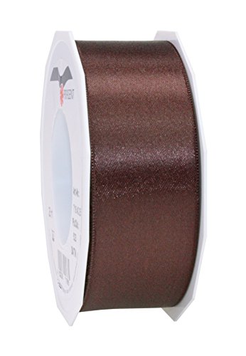 PRÄSENT C.E. Pattberg Satin Espresso, 25 m Satinband zum Einpacken von Geschenken, 40 mm Breite, Geschenkband zum Dekorieren & Basteln, Dekoband, Anlass von PRÄSENT