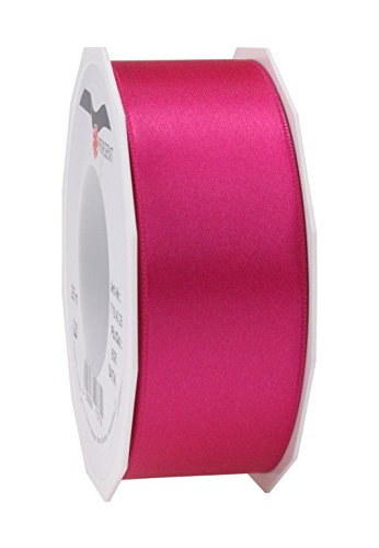 PRÄSENT C.E. Pattberg Satin Magenta, 25 m Satinband zum Einpacken von Geschenken, 40 mm Breite, Geschenkband zum Dekorieren & Basteln, Dekoband, Anlass von PRÄSENT