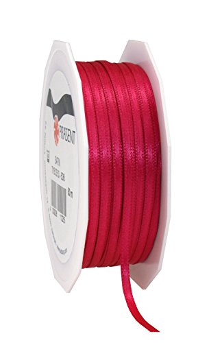 PRÄSENT C.E. Pattberg Satin Magenta, 50 m Satinband zum Einpacken von Geschenken, 3 mm Breite, Geschenkband zum Dekorieren & Basteln, Dekoband, Anlass von PRÄSENT