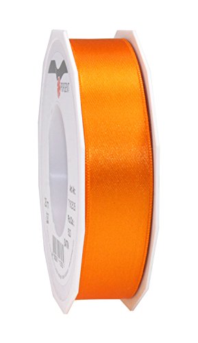 PRÄSENT C.E. Pattberg Satin orange, 25 m Satinband zum Einpacken von Geschenken, 25 mm Breite, Geschenkband zum Dekorieren & Basteln, Dekoband, Anlass von PRÄSENT