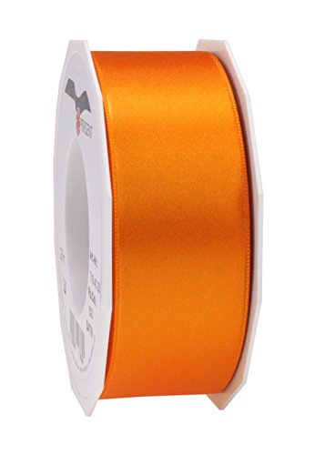 Präsent C.E. Pattberg Satin orange, 25 m Satinband zum Einpacken von Geschenken, 40 mm Breite, Geschenkband zum Dekorieren & Basteln, Dekoband, Anlass von Präsent