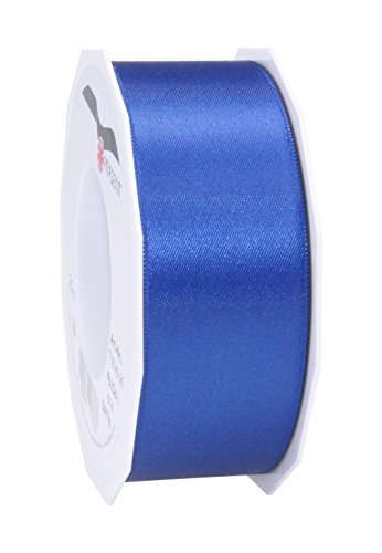 Präsent C.E. Pattberg Satin Royalblau, 25 m Satinband zum Einpacken von Geschenken, 40 mm Breite, Geschenkband zum Dekorieren & Basteln, Dekoband, Anlass von Präsent