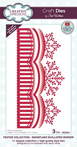 Creative Expressions CED3231 Sue Wilson – Festive Collection – Stanzform mit Schneeflocken-Rand, metall, Largest die 17.3 x 3 cm von Unbekannt