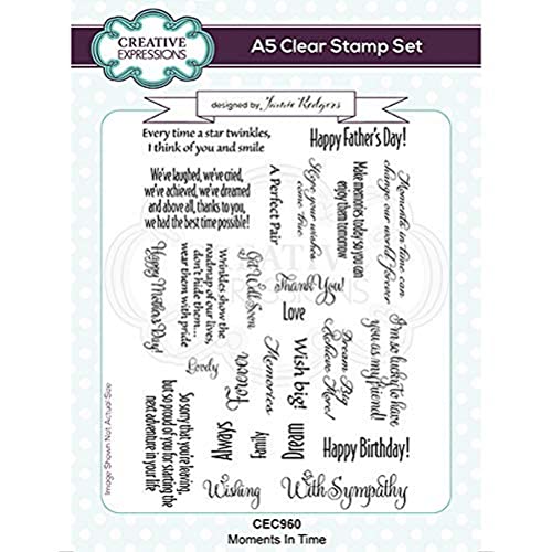 Creative Expressions Stanzformen Clear stamp set Moments in time Metall-Schablone zum Stanzen - Für DIY-Papier-Designs, Karten, Bullet Journal, kompatibel mit den meisten Prägemaschinen von Creative Expressions