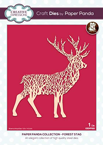 Creative Expressions Stanzformen Paper Panda dies Forest stag Metall-Schablone zum Stanzen - Für DIY-Papier-Designs, Karten, Bullet Journal, kompatibel mit den meisten Prägemaschinen von Unbekannt