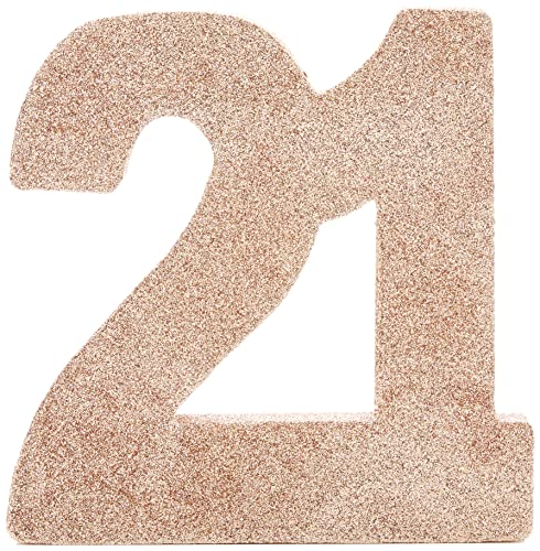 Anniversary House H122 Glitzer Tischdekoration Mittelstück | Meilenstein Alter Geburtstag Dekoration | Party Andenken, Rose Gold, 20 cm von Anniversary House