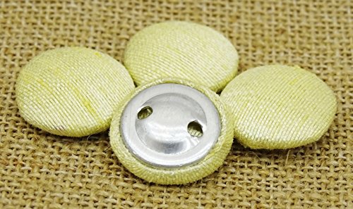 Creme Farbe Poly Dupion Stoff Tuch bedeckt Nähen Scrapbooking 2 Löcher Craft Button - Packung mit 12 Stück von Knitwit