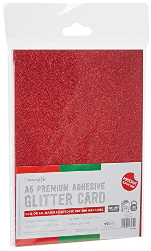 Dovecraft DCGCD047 A5 Adhesive Glitter Sheets-Festive, Papier, Multicolour von Dovecraft