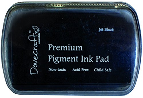 Dovecraft Essentials Premium Ungiftiges Pigment Stempelkissen, Tiefschwarz von Dovecraft