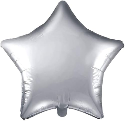 Folien-Ballon Stern metallic silber Luft-Ballon / Hochzeits-Ballon Herzform - Durchmesser ca. 48cm - Hochzeits-Deko Geburtstags-Dekoration Luft-Ballons groß Weihnachts-Deko Helium-Ballons (3 Ballons) von Unbekannt