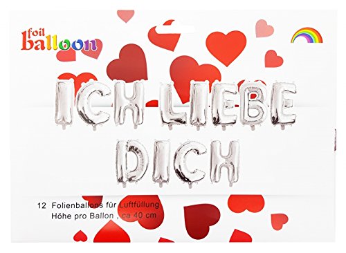 Folienballon Set Ich liebe dich, ca. 40 cm - nur für Luftbefüllung von Unbekannt