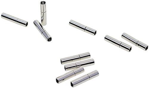 Générique 10 Set mit 2 mm Magnetverschluss Kettenverschluss Magnetische Bajonettverschlüsse für Armband Halskette Lederarmband Armreif Zubehör - Silber, 14x3 mm von Unbekannt