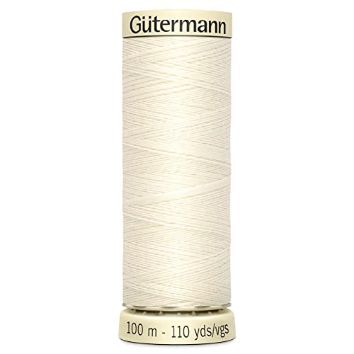 Unbekannt Elfenbeinfarbenes Polyestergarn, 100 m, Polyester, 5.5x1.8x1.8 cm von Gütermann