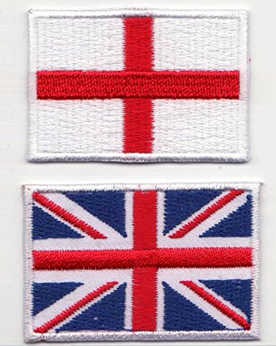 Iron on Patch Aufnäher Aufbügler Applikation aufnäher patches Aufnäher Union-Jack-Design, 2er-SET,St George England-Flagge/Union Jack, 2 Jeder x 3,5 cm von Unbekannt