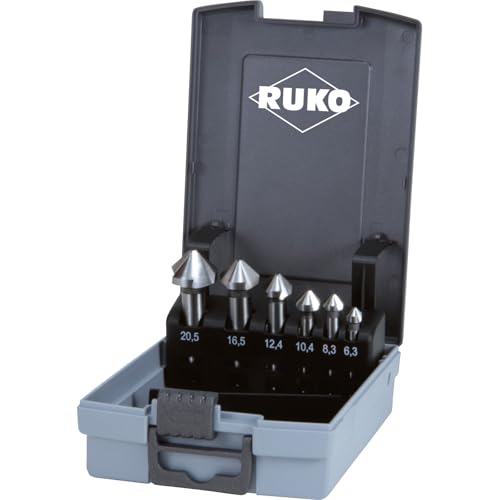 RUKO Kegel- und Entgratsenker-Satz 6tlg. DIN 335 Form C 90° HSSE-Co 5 Ø 6,3-20,5 mm in Kunststoffkassette - 102152ERO von RUKO