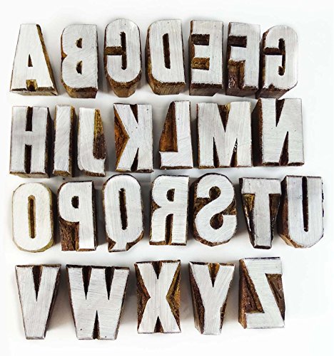 Knitwit Alphabet Text Holz Stempel Block Handdruck Blucke Textil Stempel Indien Sehnte von Unbekannt