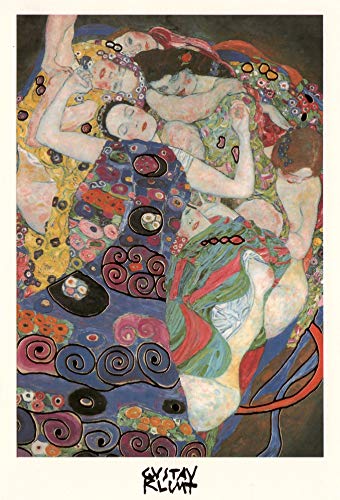 Kunstklappkarte Gustav Klimt Die Jungfrau Passepartout Kunstkarte Doppelkarte Grußkarte Glückwunschkarte Goldprägung von unbekannt