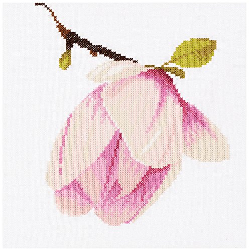 Lanarte Zählmusterpackung Magnolienblüte Kreuzstichpackung, Baumwolle, Mehrfarbig, 20 x 20 x 0.3 cm von Lanarte