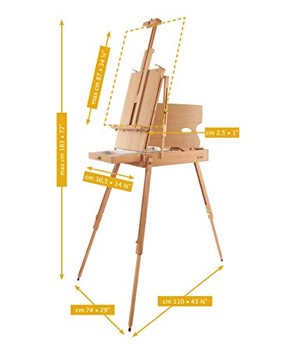 Mabef Kofferstaffelei Staffelei | M/22 | aus Buchenholz | 74 x 110 x 183 cm (L x B x H) von Mabef