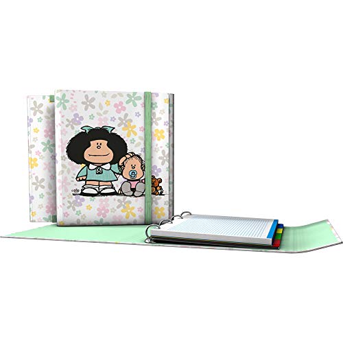 Mafalda 88212611 Coleccion Mafalda Mappe mit Nachfüllpapier, mehrfarbig, A4 von Mafalda