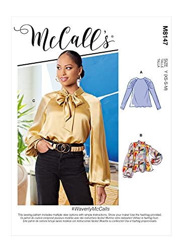 McCall's M8147ZZP Schnittmuster für Damen-Pullover, Bluse, Raglanärmel, Design Code M8147, Papier, weiß, Sizes L-XXL von McCall's