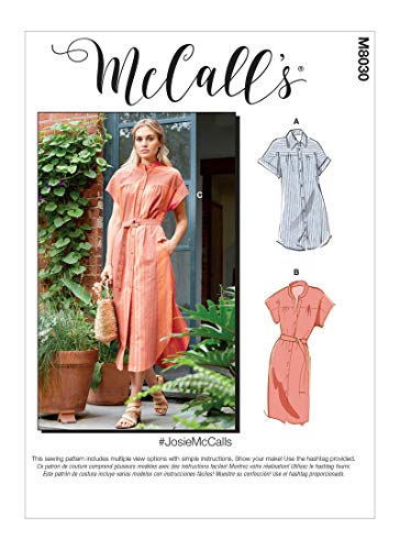 McCall's Misses' Dresses & Belt Pattern M8030A Damenkleider und Gürtel, Papier, mehrfarbig, A (XS-S-M-L-XL) von McCall's