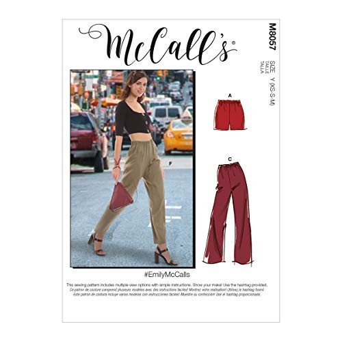 McCall's Misses' Elastic-Waist and Pants Y (XSM-SML-MED) McCalls Pattern M8057Y Damen-Shorts und Hosen, elastisch, Größe, verschieden von McCall's