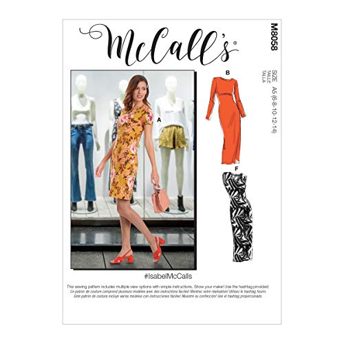 McCall's Misses' Knit Pullover Dresses (6-8-10-12-14) McCalls Pattern M8058A5 Damen-Pulloverkleid, Strickpullover, Kleider, A5, Gr. 34-42, verschieden von McCall's