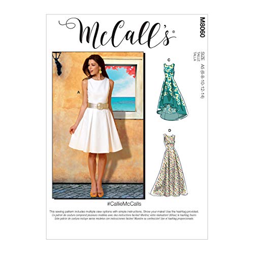 McCall's Misses' Pleated-Skirt Dresses (6-8-10-12-14) McCalls Pattern M8060A5 Damen-Plissierter Rock Kleider A5 (36-38-40), Papier, verschieden von McCall's