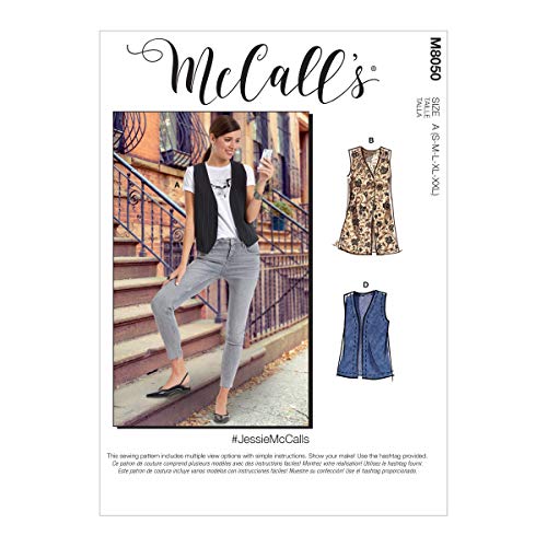 McCall's Misses' Unlined Vests In Two Lengths A (S-M-L-XL-XXL) McCalls Pattern M8050A Damen Unterhemden, ungefüttert, 2 Längen, verschieden von McCall's