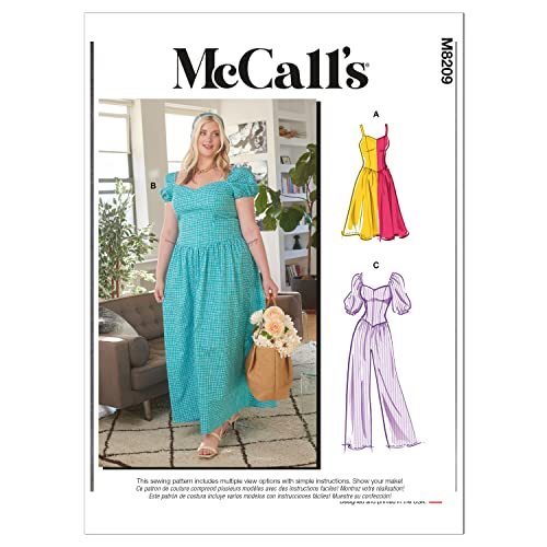 McCall's Schnittmuster M8209KK KK (26W-28W-30W-32W) Damen Kleider & Jumpsuit, Papier, mehrfarbig von McCall's