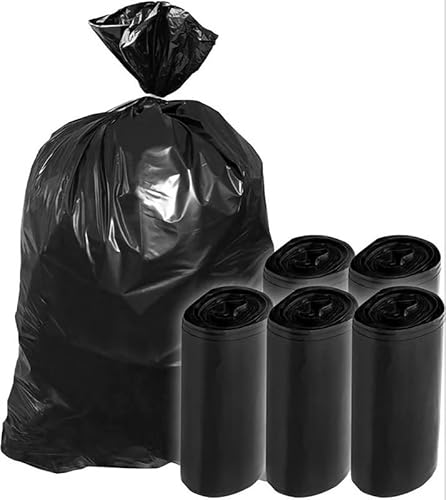 Nani Müllbeutel, hohe Fassungsvermögen, 130 l, mit Verschluss, sehr robust, auslaufsicher, 82 x 120 cm, Schwarz, blickdicht, biologisch abbaubar, umweltfreundlich, (10) von Unbekannt