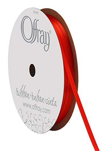 Offray Doppelseitiges Satinband, 0,3 x 27,7 m, Rot von Berwick